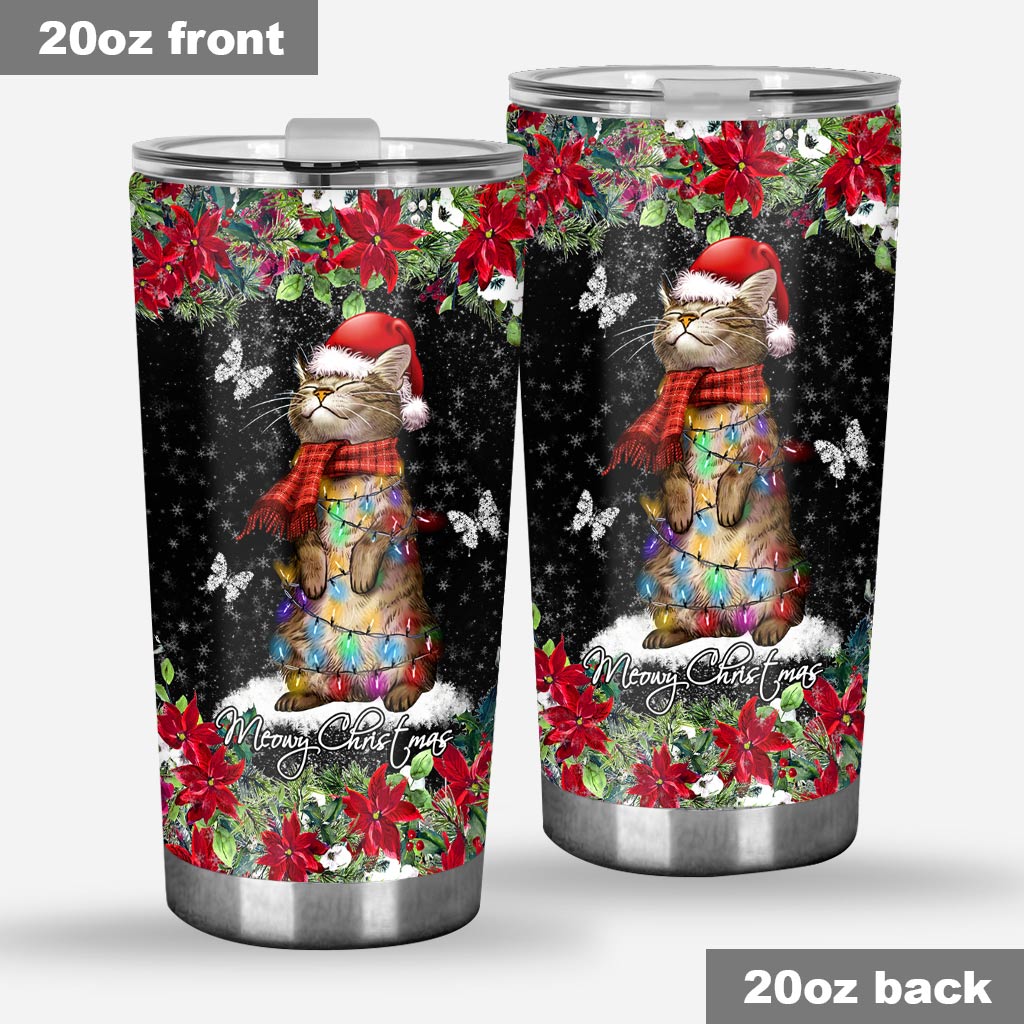 Meowy Christmas Cat Tumbler 0622