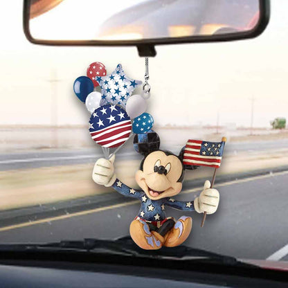 All Out For Uncle Sam - Independence Day Mouse Car Ornament (Printed On Both Sides)