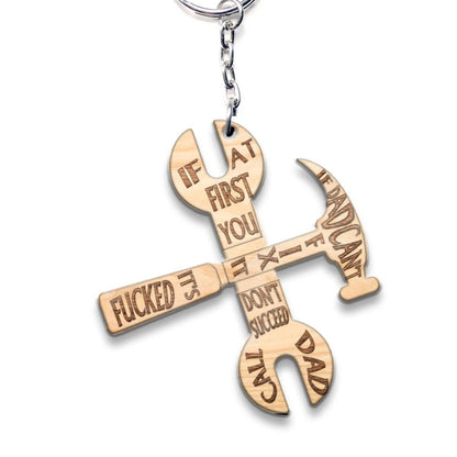 If Dad Can't Fix It It's Fucked - Father's Day Keychain (Printed On Both Sides)
