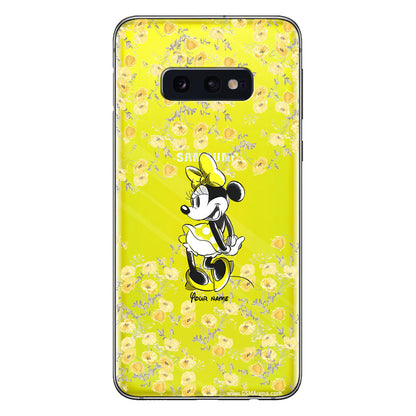 Yellow Floral - Personalized Mouse Clear Phone Case