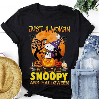 Just A Woman Who Loves Halloween T-shirt and Hoodie 0823