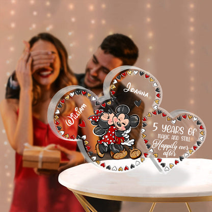 Years Of Magic - Personalized Couple Mouse Custom Shaped Acrylic Plaque
