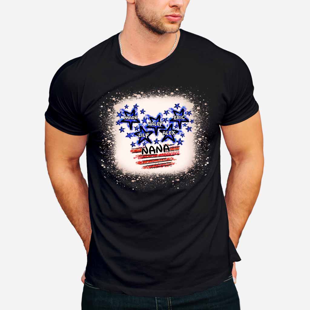 Stars And Stripes Nana - Personalized Independence Day Grandma T-shirt and Hoodie