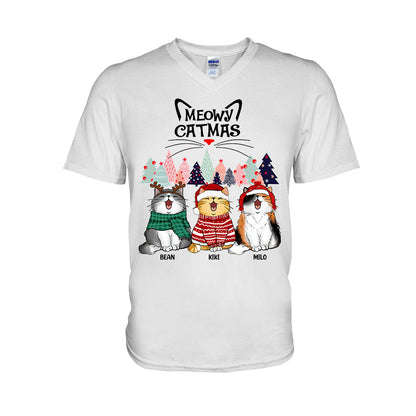 Meowy Catmas - Personalized Cat T-shirt and Hoodie