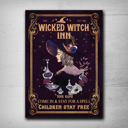 Come And Stay For A Spell - Personalized Witch Rectangle Metal Sign