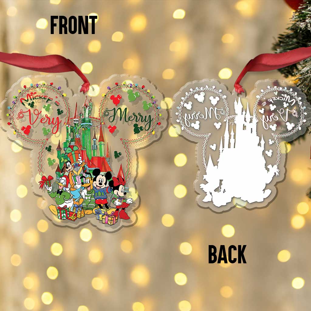 Merry Christmas - Christmas Mouse Transparent Ornament