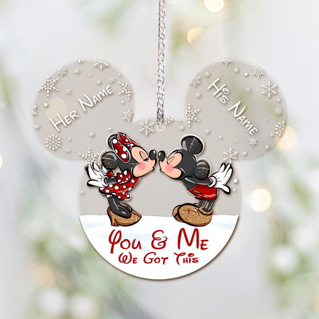 You & Me - Personalized Christmas Mouse Transparent Ornament