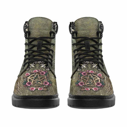 Mystical Witch - Personalized Halloween All Season Boots With 3d Pattern Print
