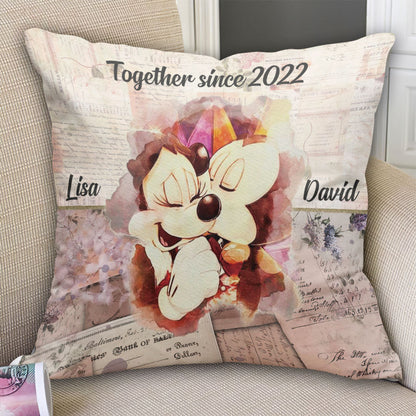 Together Since - Personalized Couple Mouse Throw Pillow