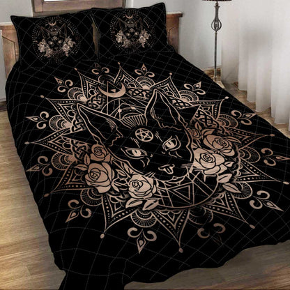 Occult Cat Wicca - Witch Quilt Set 0822