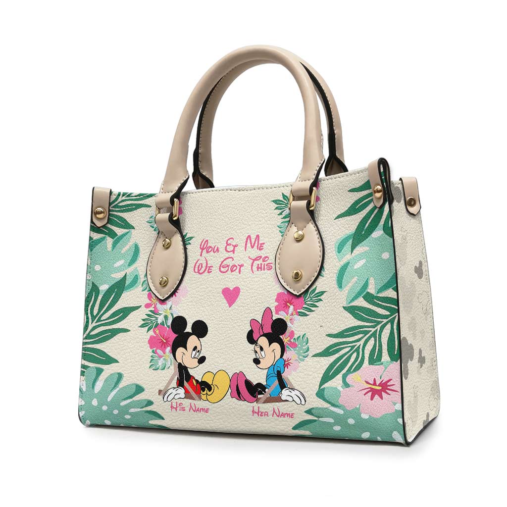 You & Me We Got This - Personalized Mouse Leather Handbag