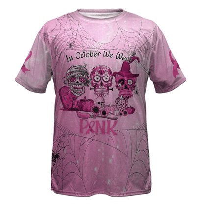 In October We Wear Pink - Breast Cancer Awareness All Over T-shirt and Hoodie 0822