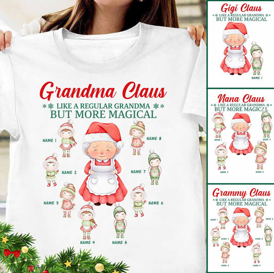 Grandma Claus - Personalized Christmas Grandma T-shirt and Hoodie