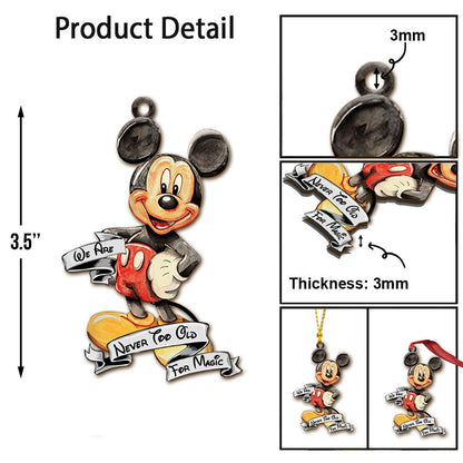 Never Too Old - Christmas Mouse Ornament (Printed On Both Sides)