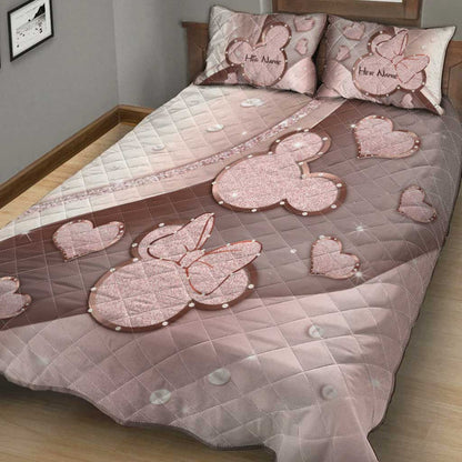 You & Me - Personalized Couple Mouse Quilt Set