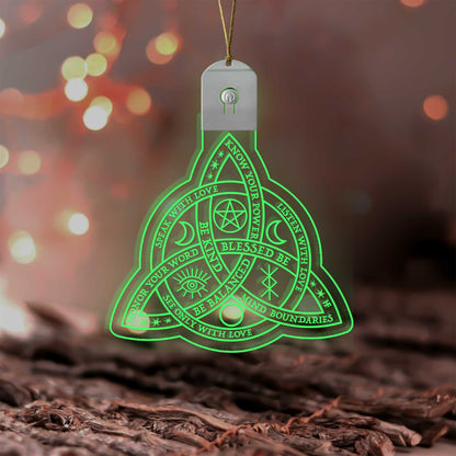 Wicca Triquetra - Christmas Witch Shaped Led Acrylic Ornament