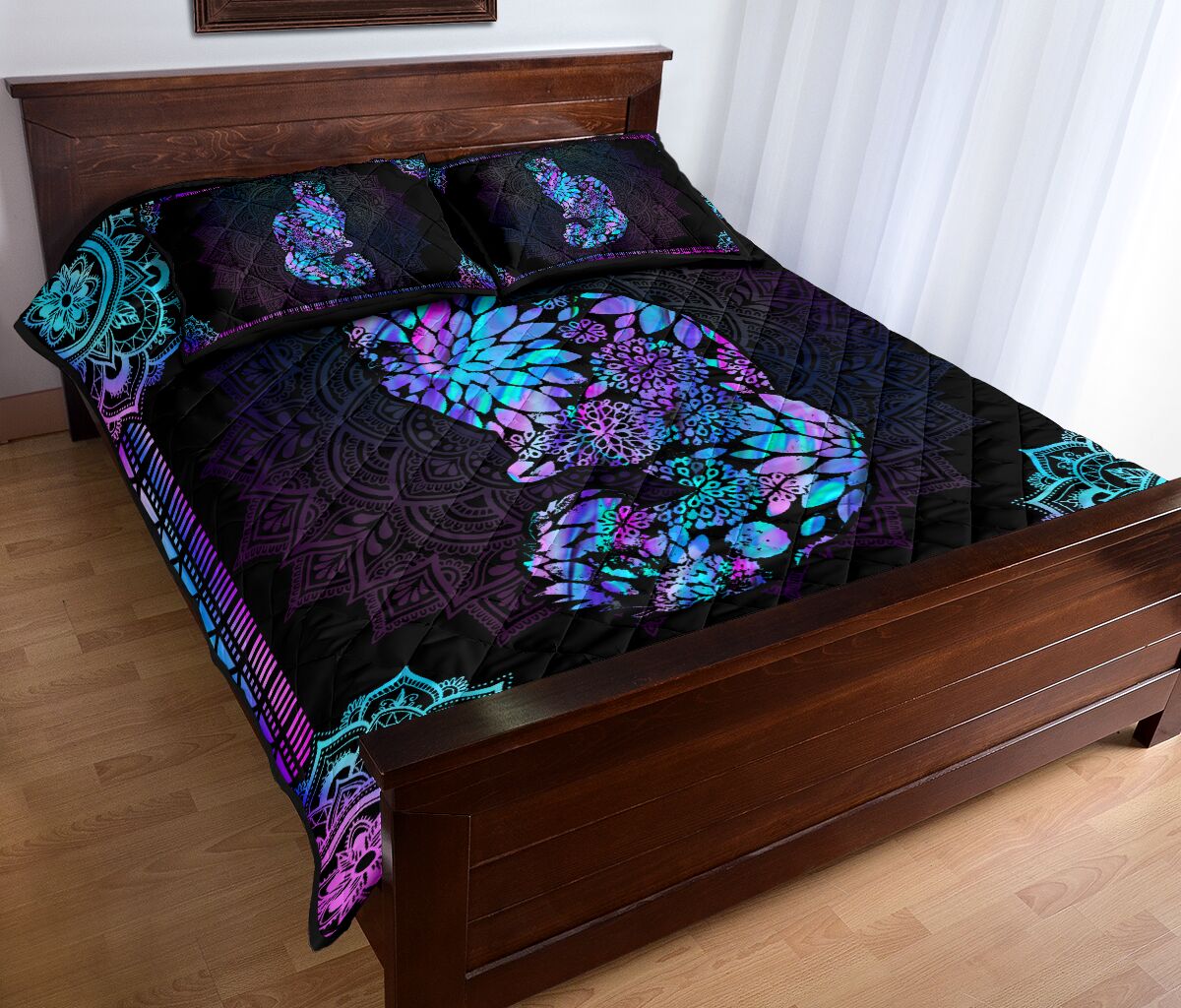 Floral Cat Cat  Quilt Set 0622