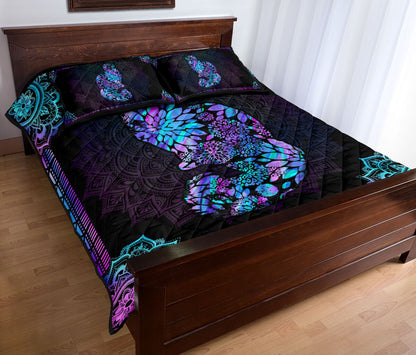 Floral Cat Cat  Quilt Set 0622