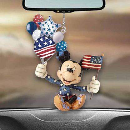 All Out For Uncle Sam - Independence Day Mouse Car Ornament (Printed On Both Sides)