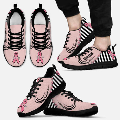 Pink Warrior - Personalized Breast Cancer Awareness Sneakers