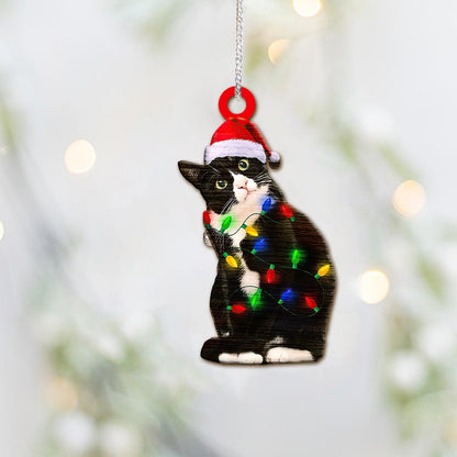 Tuxedo Cat - Cat Ornament (Printed On Both Sides) 1022