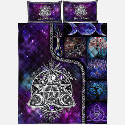 Magic Witch Purple Velvet - Personalized Witch Quilt Set