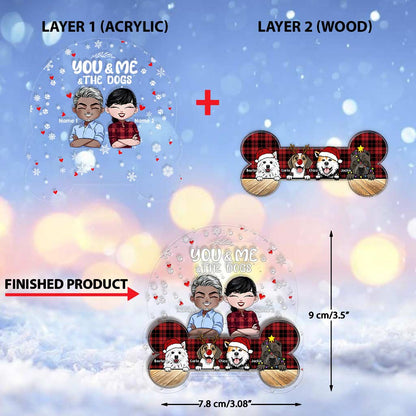 You & Me & The Dogs - Personalized Christmas Dog Layers Mix Ornament