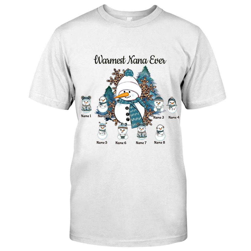 Warmest Grandma Ever - Personalized Christmas  T-shirt and Hoodie