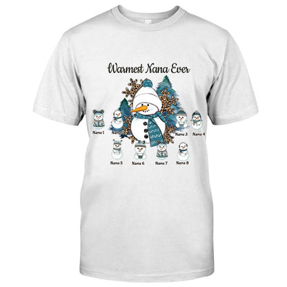 Warmest Grandma Ever - Personalized Christmas  T-shirt and Hoodie