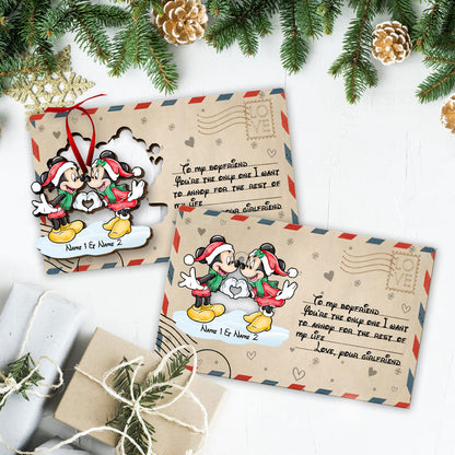 You Are The Only One - Personalized Christmas Mouse Wooden Card Pop Out Ornament