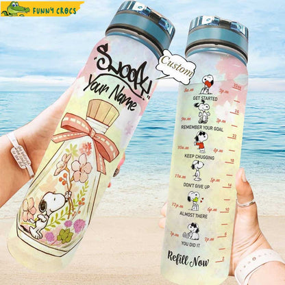 Love Flower Personalized Water Tracker Bottle 0523