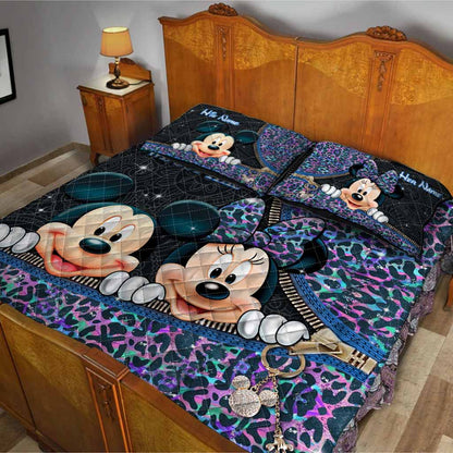 You & Me We Got This - Personalized Couple Mouse Quilt Set