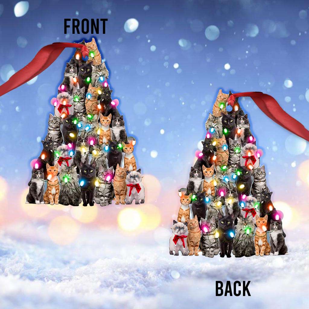 Cat Christmas Tree - Cat Ornament (Printed On Both Sides) 1022