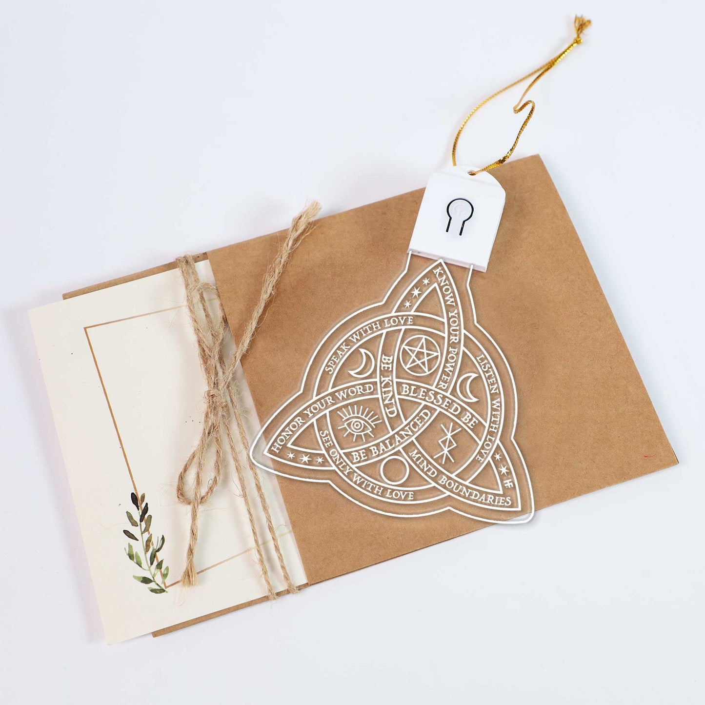 Wicca Triquetra - Christmas Witch Shaped Led Acrylic Ornament