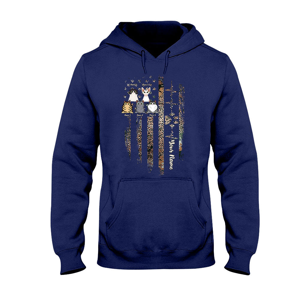 Love My Cats - Personalized Independence Day Cat T-shirt and Hoodie