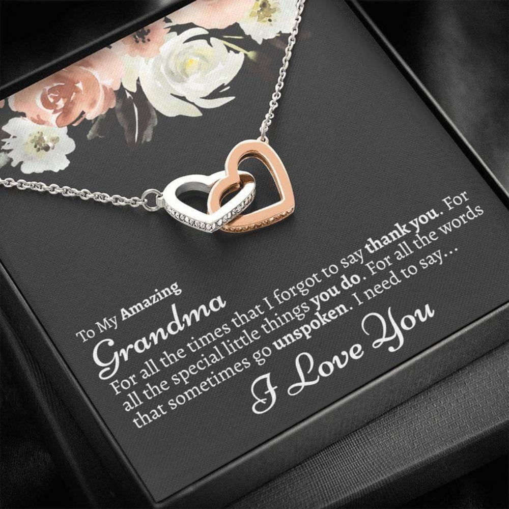 Grandma From Grandkids Thoughtful Gift For Grandma Best Grandma - Grandma Two Hearts Necklace 0921