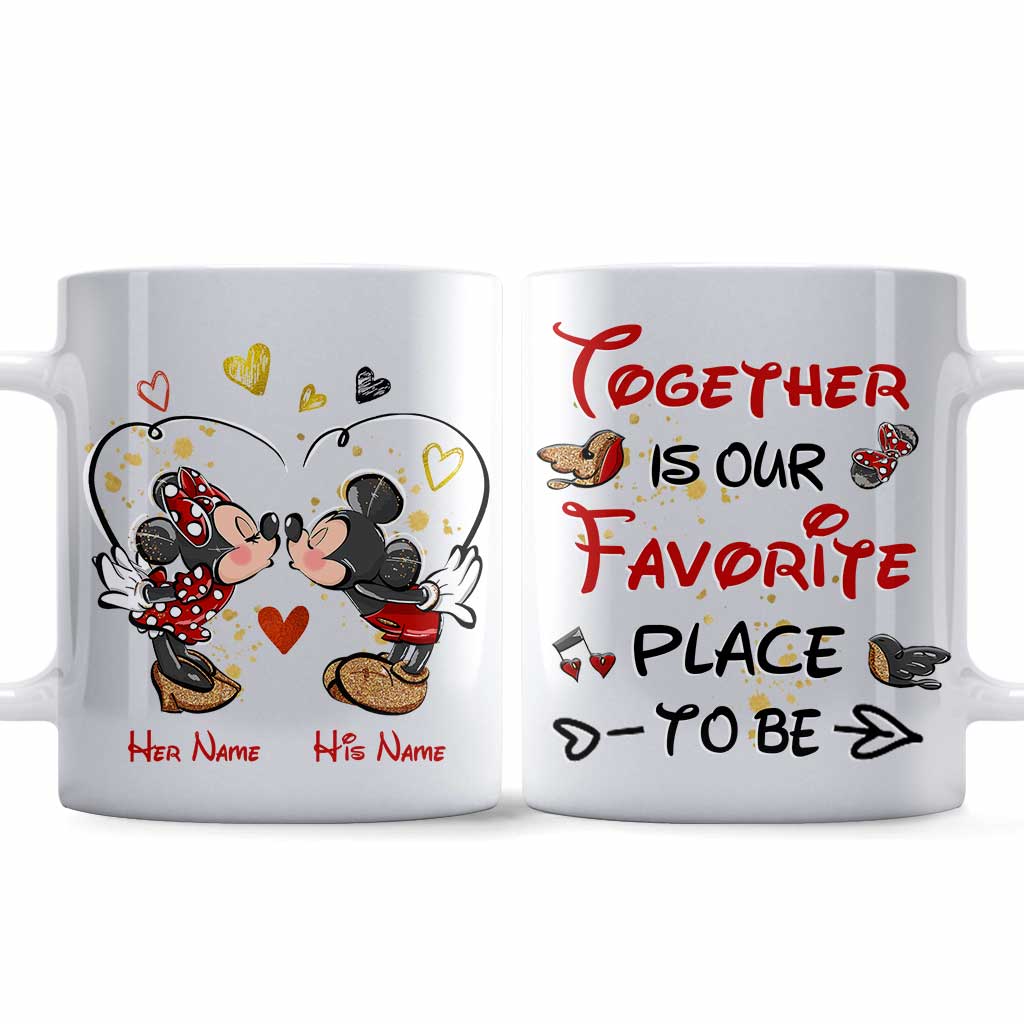 Togther Is Our Favorite Place To Be - Personalized Couple Mouse Mug