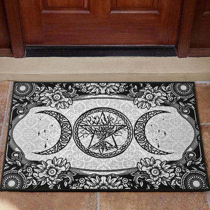 Triple Moon Tree Of Life Wicca - Witch Doormat 0822