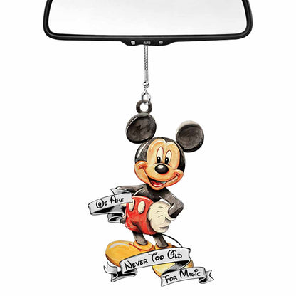 Never Too Old Mouse Car Ornament (Printed On Both Sides)