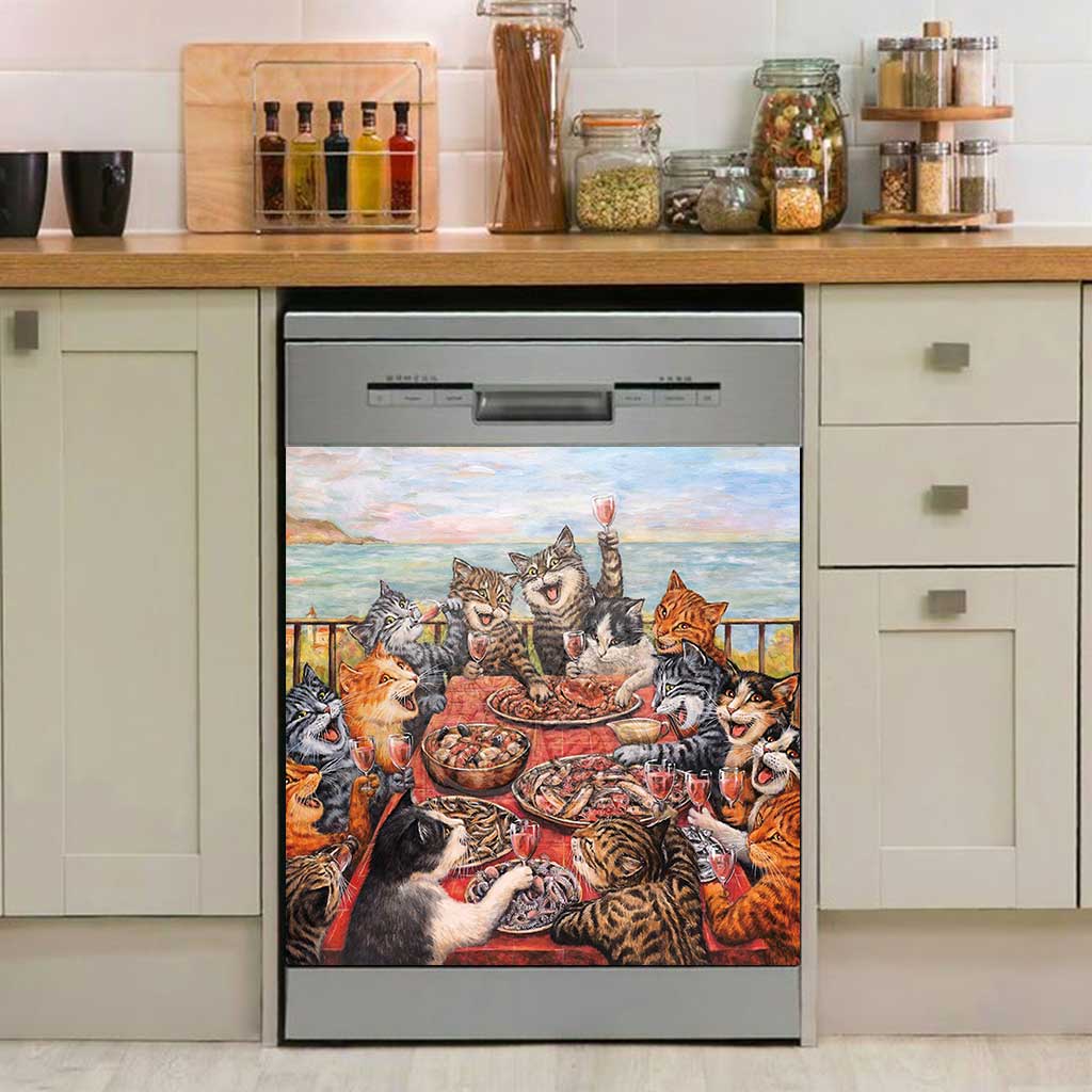 Purrfect Feast - Cat Dishwasher Cover