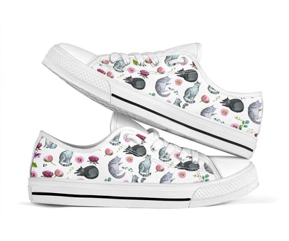 Cute Cats Floral Cat Low Top Shoes 0622