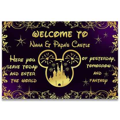 Welcome To Nana & Papa's Castle - Mouse Doormat