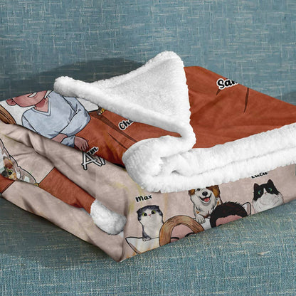 You & Me And Our Fur Babies - Personalized Couple Blanket