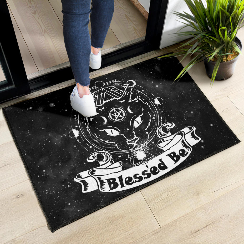 Wicca Occult Cat Blessed Be - Witch Doormat 0822