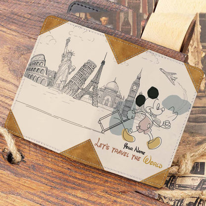 Let's Travel The World - Personalized Mouse Passport Holder