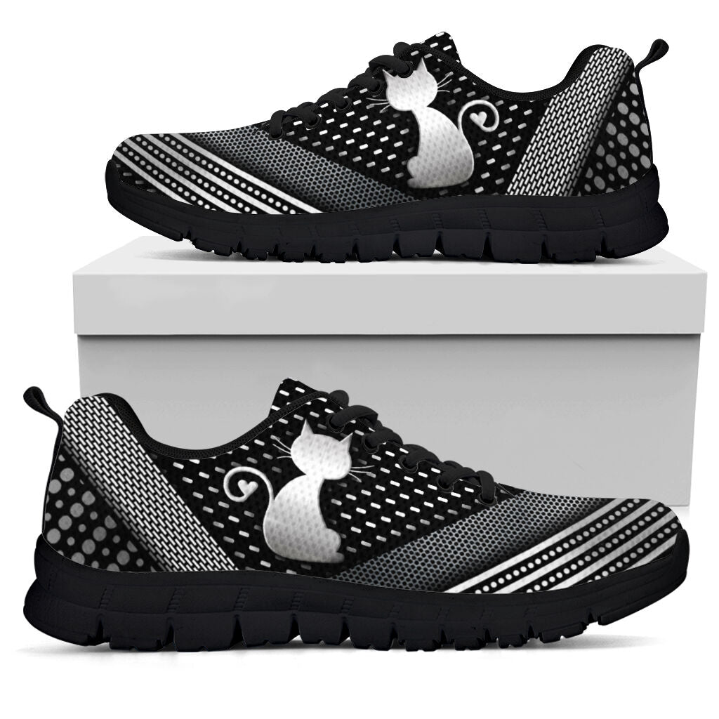 Cat Metal Pattern Print Cat Sneakers 0622