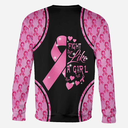 Fight Like A Girl - Breast Cancer Awareness All Over T-shirt and Hoodie 0822