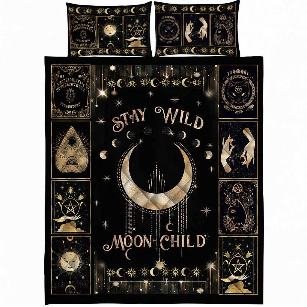 Witch By Nature Moon Child Quilt Set