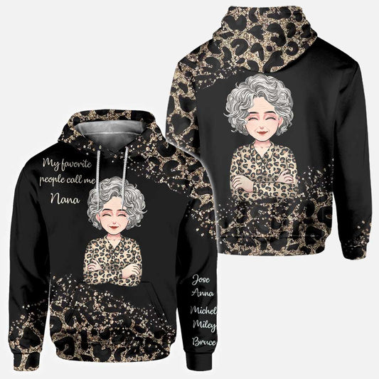 My Favorite People - Personalized Mother's Day Grandma All Over T-shirt and Hoodie