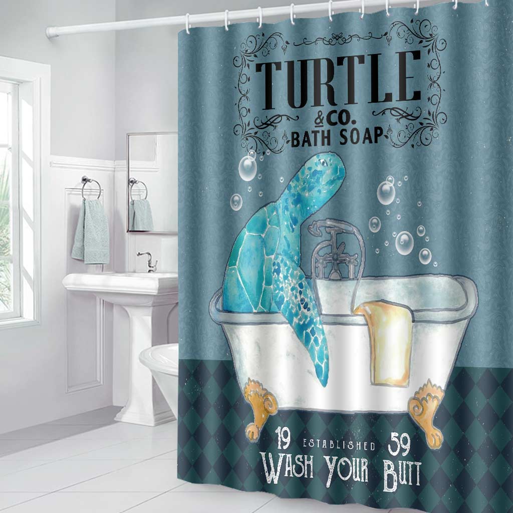 Bath Soap Co. - Turtle Bathroom Curtain & Mats Set